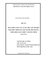 Phát triển năng lực tư duy độc lập cho HS THPT thông qua BTĐT chương “ dòng điện xoay chiều” vật lý 12 