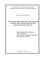 Một số biện pháp giúp học sinh giỏi lớp 9 giải tốt bài tập sinh học phân tử 