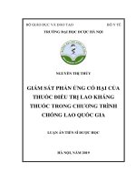 Giám sát phản ứng có hại của thuốc điều trị lao kháng thuốc trong Chương trình Chống lao Quốc gia