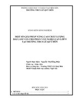 Một số giải pháp cải thiện và nâng cao chất lượng bài làm văn cho phần văn nghị luận lớp 9 tại trường THCS lê quý đôn 