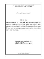 Vận dụng định lí vi ét giải một số dạng toán về so sánh nghiệm của phương trình bậc hai với một số thực 