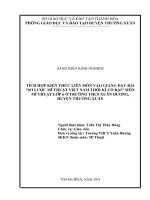Tích hợp kiến thức liên môn vào giảng dạy bài sơ lược mĩ thuật việt nam thời kì cổ đại  môn mĩ thuật lớp 6 ở trường THCS xuân dương, huyện th 