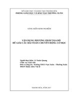 Vận dụng phương pháp tọa độ để giải các bài toán chuyển động cơ học 