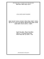 MỘT số kỹ NĂNG cơ bản tìm CÔNG THỨC TỔNG QUÁT của dãy số TRONG bồi DƯỠNG học SINH GIỎI môn TOÁN lớp 11  THPT 