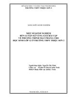 MỘT số KINH NGHIỆM rèn LUYỆN kĩ NĂNG GIẢI bài tập về PHƯƠNG TRÌNH mặt PHẲNG CHO học SINH lớp 12 ở TRƯỜNG THPT TRIỆU sơn 2 