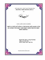 Rèn luyện kĩ năng làm dạng đề nghị luận so sánh văn học cho học sinh trung học phổ thông 