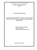 Sử dụng bất đảng thức cô si vào giải quyết một số bài toán thực tế trong chương trình phổ thông 