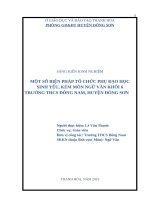 Một số biện pháp tổ chức phụ đạo học sinh yếu, kém môn ngữ văn khối 6 ở trườngTHCS đôngnam– đông sơn 
