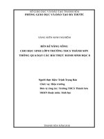 Rèn kĩ năng sống cho học sinh lớp 8 trường THCS thành sơn thông qua dạy các bài thực hành sinh học 8 