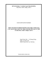 Một số kinh nghiệm hướng dẫn học sinh giải các dạng bài tập cấu trúc di truyền quần thể ở trường THPT triệu s 