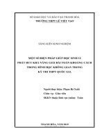 Một số biện pháp giúp học sinh 12 phát huy khả năng giải bài toán khoảng cách trong hình học không gian trong kỳ thi THPT quốc gia 