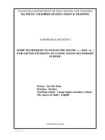 Some techniques to teach the sound   ʊ   and   u for gifted students at luong ngoai secondary school  