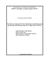 Xây dựng và sử dụng sơ đồ tư duy nhằm nâng cao chất lượng trong dạy học một số bài sinh học 8 học kì i ở trường THCS văn nho 