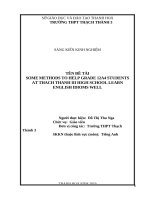 Some methods to help grade 12a4 students at thach thanh iii high school learn english idioms well 