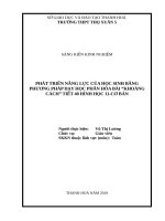 Phát triển năng lực của học sinh bằng phương pháp dạy học phân hóa bài “khoảng cách” tiết 40 hình học 11  cơ bản  