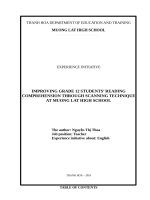 Improving grade 12 students’ reading comprehension through scanning technique at muong lat high school 