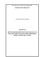 MỘT số GIẢI PHÁP PHÁT HUY TÍNH TÍCH cực của học SINH THÔNG QUA HOẠT ĐỘNG KHỞI ĐỘNG TRONG GIỜ học địa lý THPT 