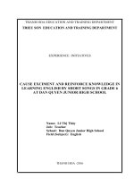 Cause exciment and reinforce knowledge in learning english by short songs in grade 6 at dan quyen junior high school 