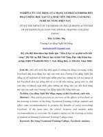 Lê Đức Thọ:  tác ĐỘNG của MẠNG xã hội FACEBOOK đến HOẠT ĐỘNG học tập của SINH VIÊN TRƯỜNG CAO ĐẲNG NGHỀ đà NẴNG