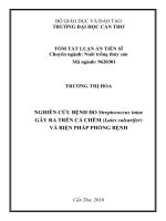 Nghiên cứu bệnh do streptococcus iniae gây ra trên cá chẽm (lates calcarifer) và biện pháp phòng bệnh (tt) 