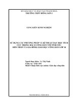 SỬ DỤNG các PHƯƠNG PHÁP và kĩ THUẬT dạy học TÍCH cực TRONG bài 12 CÔNG dân với TÌNH yêu hôn NHÂN và GIA ĐÌNH, GIÁO dục CÔNG dân lớp 10 