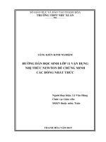 Hướng dẫn học sinh lớp 11 vận dụng nhị thức newton để chứng minh các đồng nhất thức 