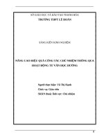 Nâng cao hiệu quả công tác chủ nhiệm thông qua hoạt động tư vấn học đường 