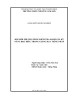 ĐỔI mới PHƯƠNG PHÁP KIỂM TRA ĐÁNH GIÁ kỹ NĂNG đọc HIỂU TRONG GIẢNG dạy TIẾNG PHÁP 
