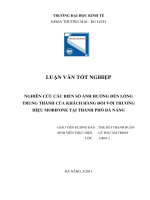 LV NGHIÊN cứu các BIẾN số ẢNH HƯỞNG đến LÒNG TRUNG THÀNH của KHÁCH HÀNG đối với THƯƠNG HIỆU MOBIFONE tại đà NẴNG