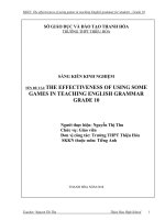 THE EFFECTIVEENSS OF USING SOME GAME IN TEACHING ENGLISH GRAMMAR GRADE 10 
