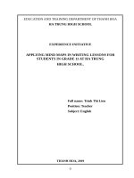 Applying mind maps in writing lessons for students in grade 11 at ha trung high school 