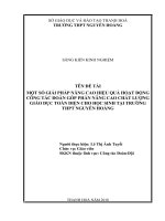 Một số giải pháp nâng cao hiệu quả hoạt động công tác đoàn góp phần nâng cao chất lượng giáo dục toàn diện cho học sinh tại trường THPT nguyễn hoàng 