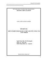 Một số biện pháp quản lý để làm tốt công tác chủ nhiệm 