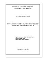 MỘT vài KINH NGHIỆM sử DỤNG PHIẾU học tập TRONG dạy học môn hóa học 12 