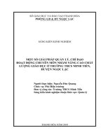Một số giải pháp quản lý, chỉ đạo hoạt động chuyên môn nhằm nâng cao chất lượng giáo dục ở trường THCS minh tiến, huyện ngọc lặc 