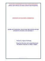 Kinds of listening tests for the ninth gifted students in dong son district 