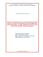Một số biện pháp nâng cao chất lượng giảng dạy của giáo viên thông qua hoạt động dự giờ thăm lớp của CBQL ở trường THCS tân lập 