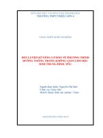RÈN LUYỆN kĩ NĂNG cơ bản về PHƯƠNG TRÌNH ĐƯỜNG THẲNG TRONG KHÔNG GIAN CHO học SINH TRUNG BÌNH, yếu  