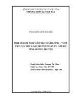 Một số giải pháp giúp học sinh lớp 12 – THPT tiếp cận thể loại truyện ngắn từ góc độ tình huống truyện 