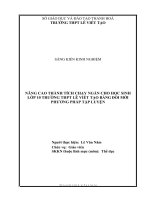 Nâng cao thành tích chạy ngắn cho học sinh lớp 10 trường THPT lê viết tạo bằng đổi mới phương pháp tập luyện 