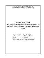 Giải pháp nâng cao hiệu quả trong công tác chủ nhiệm đối với học sinh THPT vùng ven biển quảng xương 
