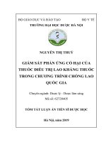  Giám sát phản ứng có hại của thuốc điều trị lao kháng thuốc trong Chương trình Chống lao Quốc gia tt
