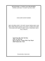 Một số hình thức tổ chức hoạt động học cho học sinh nhằm nâng cao chất lượng dạy học tích hợp liên môn ở môn toán 9 trường THCS nga thạch 