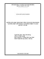 Hướng dẫn học sinh tìm cách giải nhanh bài tập hóa học 9 bằng cách phát hiện và giải quyết vấn đề 