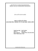 Rèn luyện kỹ năng giải phương trình vô tỉ cho học sinh lớp 9 