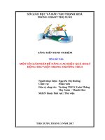 Một số giải pháp nâng cao hiệu quả hoạt động thư viện trong trường THC 