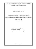 Some ways to help students learn vocabulary effectively in the textbook “tieng anh 11” 