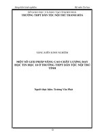 Một số giải pháp nâng cao chất lượng dạy học tin học 10 ở trường THPT DTNT tỉnh 