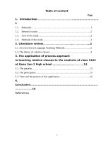 Method ò teacging conditionnal sentence the student of class 10a3 at quan son 2 upper   secndary school 