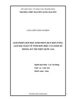 Giải pháp giúp học sinh pháp huy khả năng giải bài toán về tính đơn điệu của hàm số trong kỳ thi THPT quốc gia 